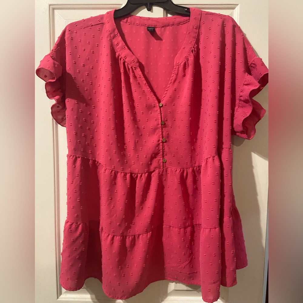 Emory Rose 3x Pink Ruffled Top